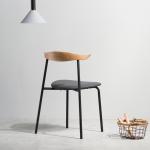 New Horn Metal Frame Dining Chairs Black Legs Fashion Restaurant 41x47x78cm