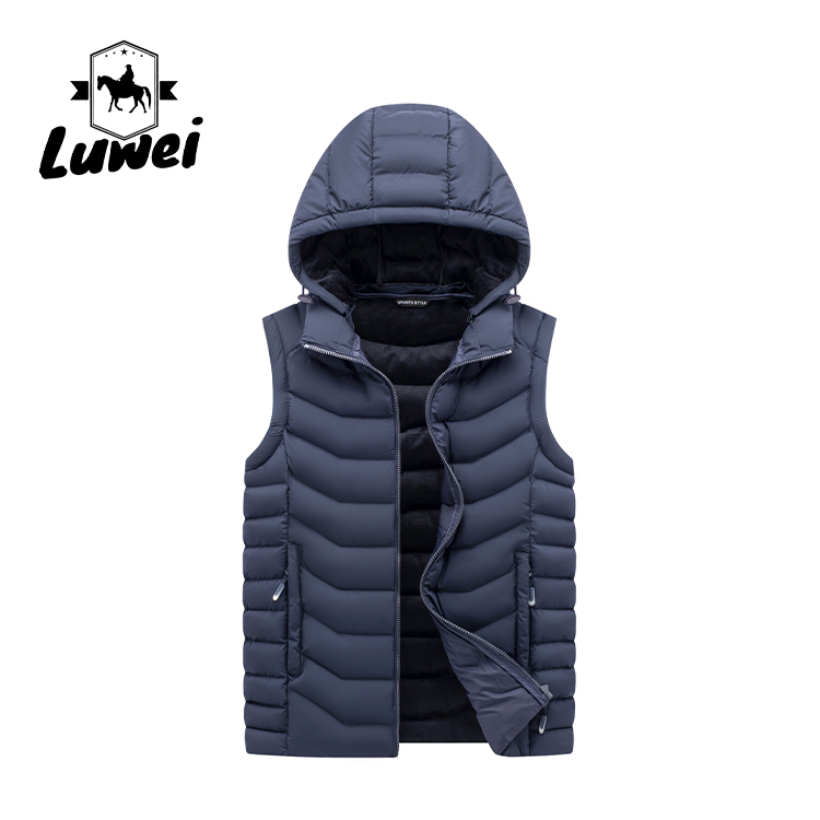 Zipped Plus Size Bubble Vest Quilted Outdoor Waistcoat Vest With Pocket