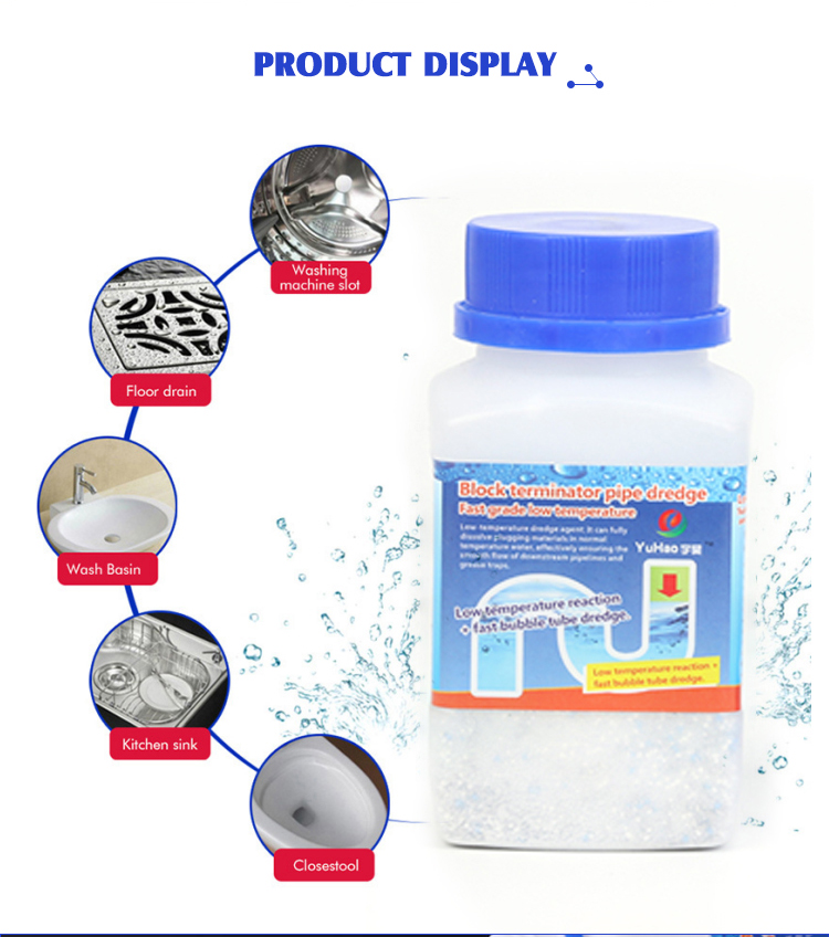 Deodorization 268g Pipe Blockage Blocked Drain Cleaners 57*57*120mm