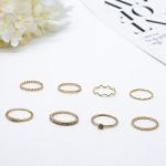 Hug Adjustable Titanium Wedding Ring Set Alloy Gold Transparent Diamond Ring