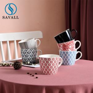 Quality Round Colored Ceramic Porcelain Mugs Porcelain Latte Cups OEM wholesale