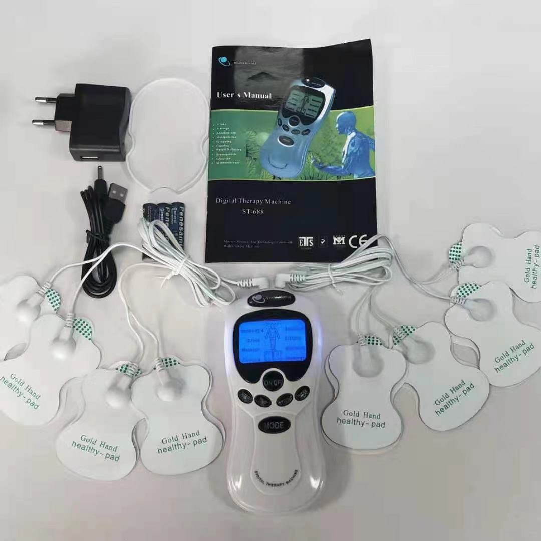 Dual Output Electric Therapy Massager Lightweight EMS Muscle Stimulator TENS Unit