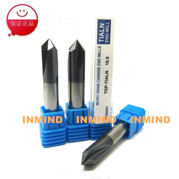 90º Tialn Coated End Mills / Carbide Milling Cutters 0.5 - 0.6 um Micro Grain