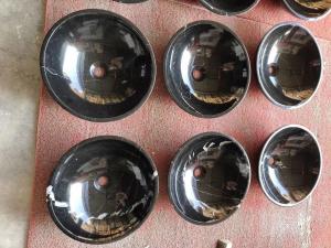 Quality Round Elegant Black And White Marble Natural Stone Sink , Bathroom Bowl Basins wholesale