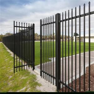 Quality Black Outdoor 6ft X 8ft Steel Picket Fence Panels Easily Assembled wholesale