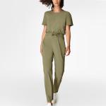 4 Way Stretchy Womens Loungewear Set Nylon Spandex Loose Yoga Jumpsuit