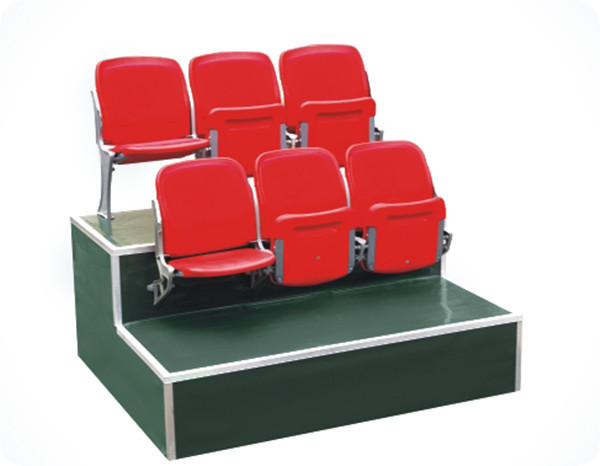 Indoor Fabric Cushioned Tip Up Stadium Seats 2rows Foldable Bleacher Seats