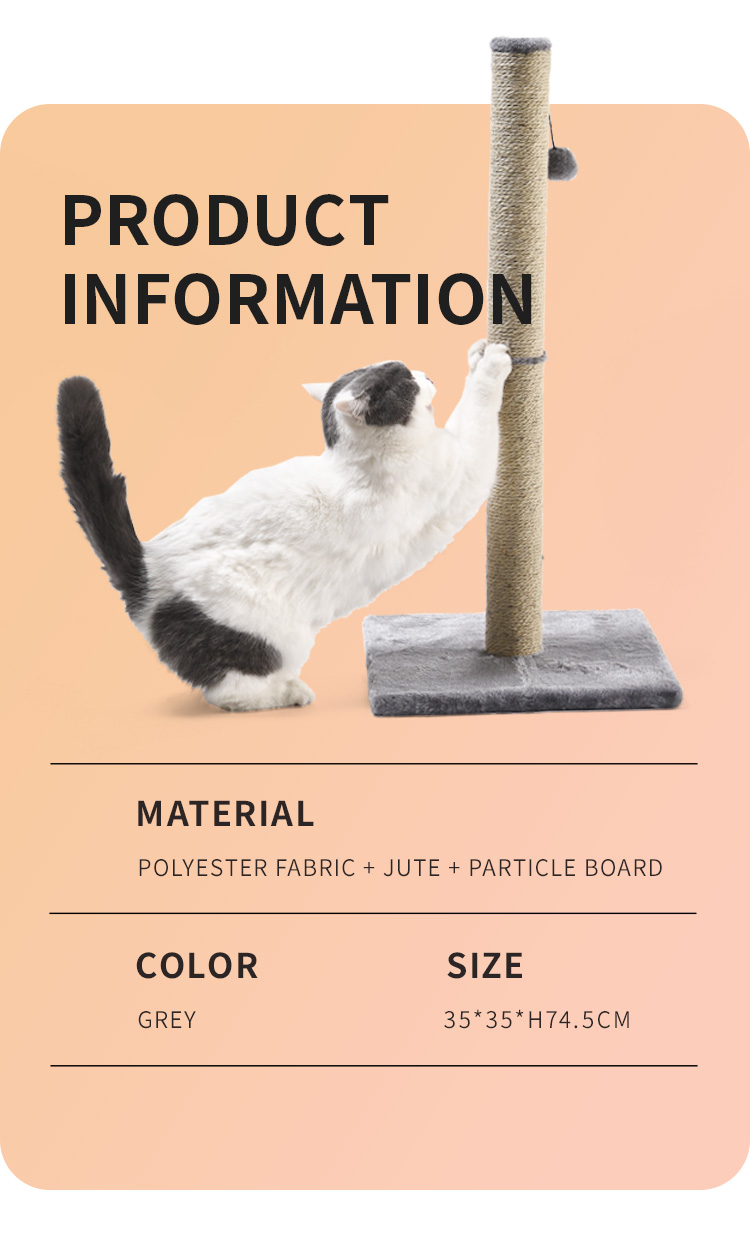 Sustainable Cat Scratcher Ball Sisal Cat Climbing Tree Cat Scratch Post with Room Space Selection Support Eco-friendly
