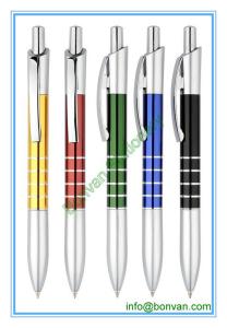 Quality metallic barrel click gift pen for logo promotion wholesale