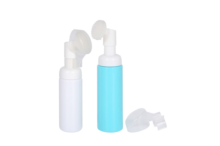 Silicone Brush 50ml 70ml PET Plastic Foam Pump Dispenser Bottle Face cleaning