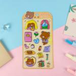 0.7mm Cartoon Sticker Sheet Soft Elastic 3D Puffy Stickers For Business Gifts