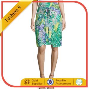 Quality Graphic-Print Tie-Front Pencil Skirt wholesale