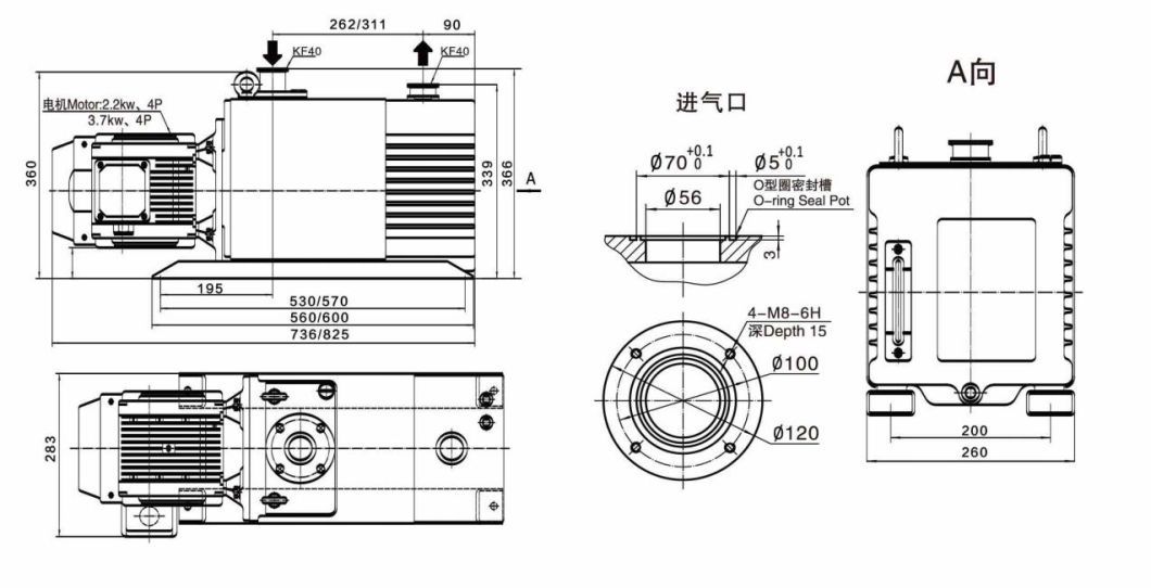 2rh016c 020c 030c 040c 060c 090c 175c 275c Two-Stage Rotary Vane Vacuum Pump