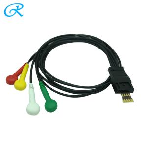 Quality Black 4 Lead Schiller Holter Ecg Cable, Schiller Ekg Machine Parts For Hospital wholesale