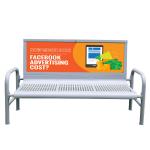 Waterproof H1100mm Metal Outdoor Bench Seat With Lock