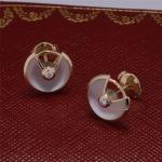 Xs Model Yellow Gold Amulette De Earrings Stud With White Mother Of Pearl