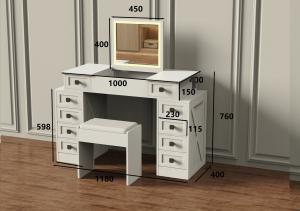 Quality Nobel Style Wooden Makeup Dressing Tables Set With Flip-up Mirror wholesale
