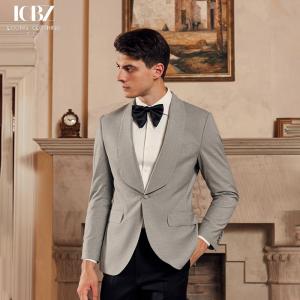 Quality Wool / Silk Custom Banquet Formal Wear Shawl Lapel Suit for Men's Wedding Groom's Dress wholesale