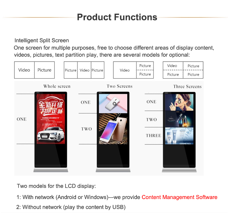 Outdoor LCD Interactive Digital Kiosk Display 43 Inch Lightweight