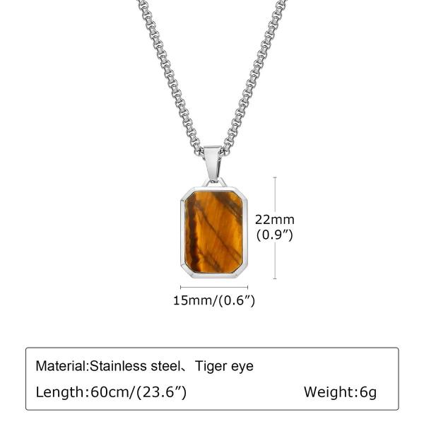 Lightweight Stainless Steel Inlay Tiger Eye Pendant for Fashionable Men's