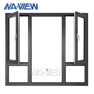 Quality Black Aluminum Double Hinged Triple Casement Window With Folding Screen wholesale