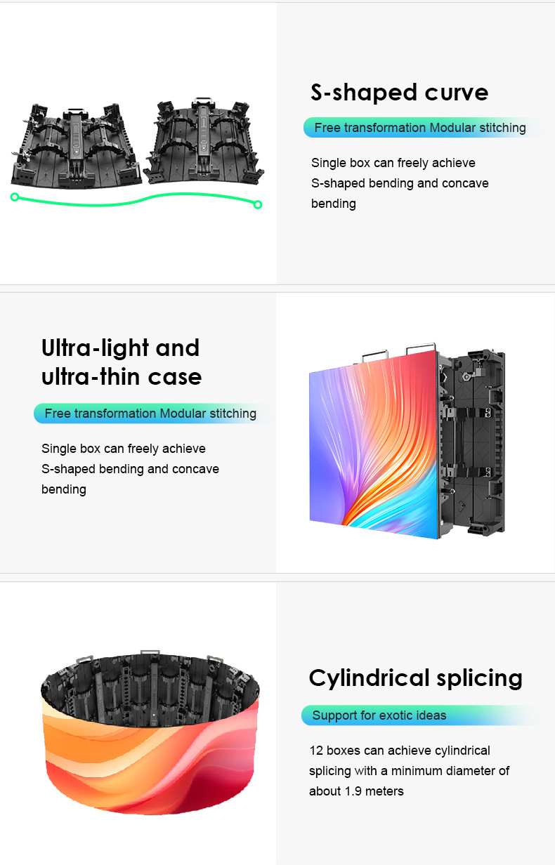 P2.604 LED Flexible Panel 1920Hz Stage Rental LED Display 9000cd/m2 With Back Maintenance
