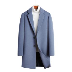 Quality Wool Jacket Coat Australasian Wool Single Breasted Long-Sleeve Plush Peacoat for Men wholesale