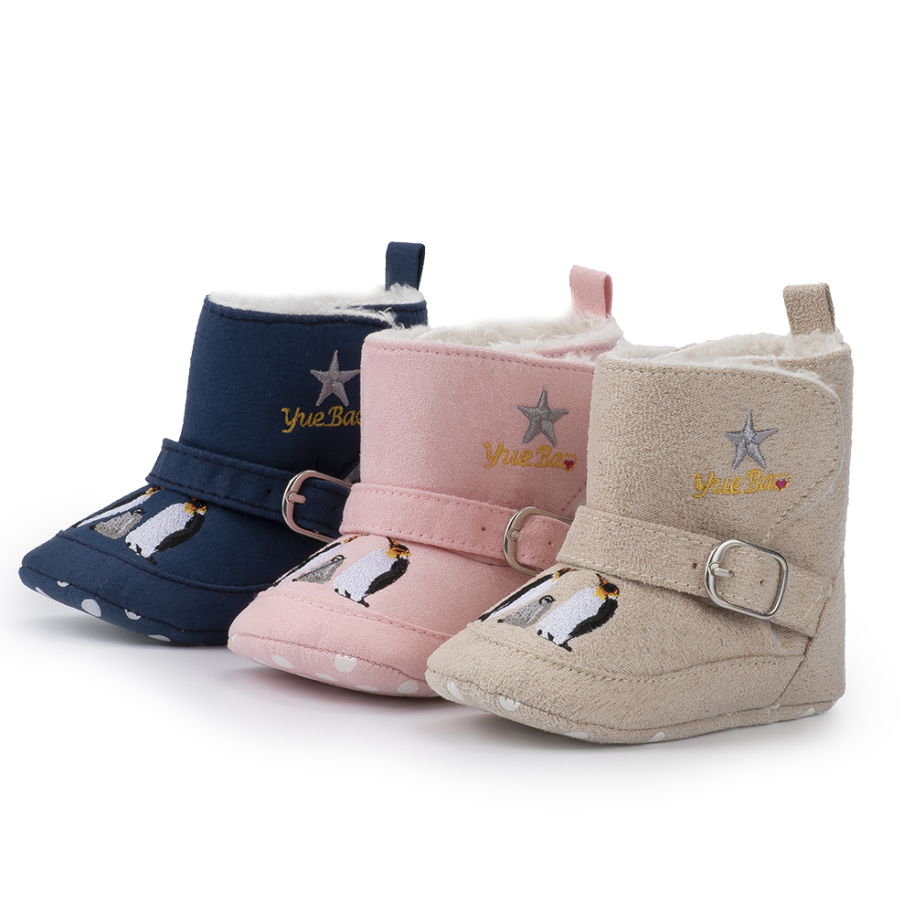Wholesale winter warm cotton animal penguin prewalker infant baby boots