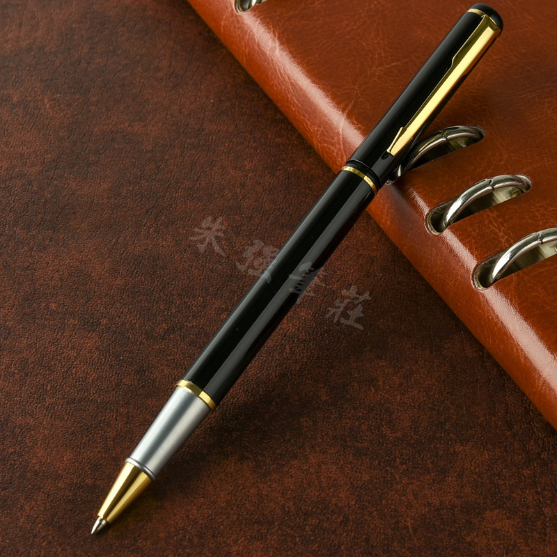 Novelty Ballpoint Pen Black Metal Signature Pen for Spot Supplies Laser Engraving Logo Free Advertising