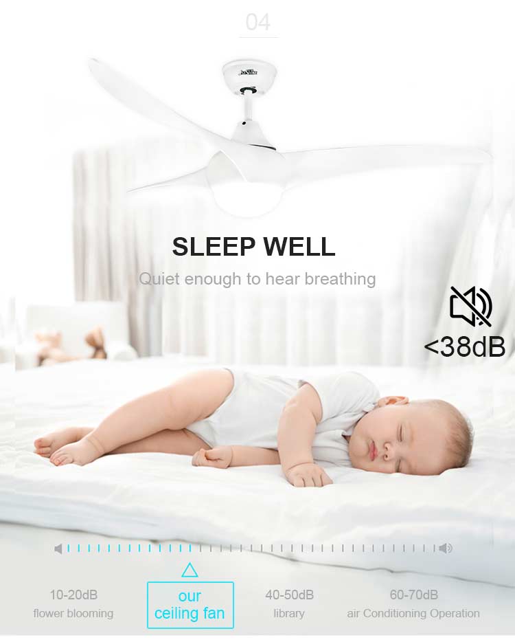 Cool Function Chinese Folding Ceiling Fans with LED Light 3000-6000K Color Temperature