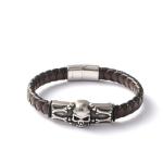 Skeleton Skull Brown Black Leather Creative Personality Stainless Steel Casting