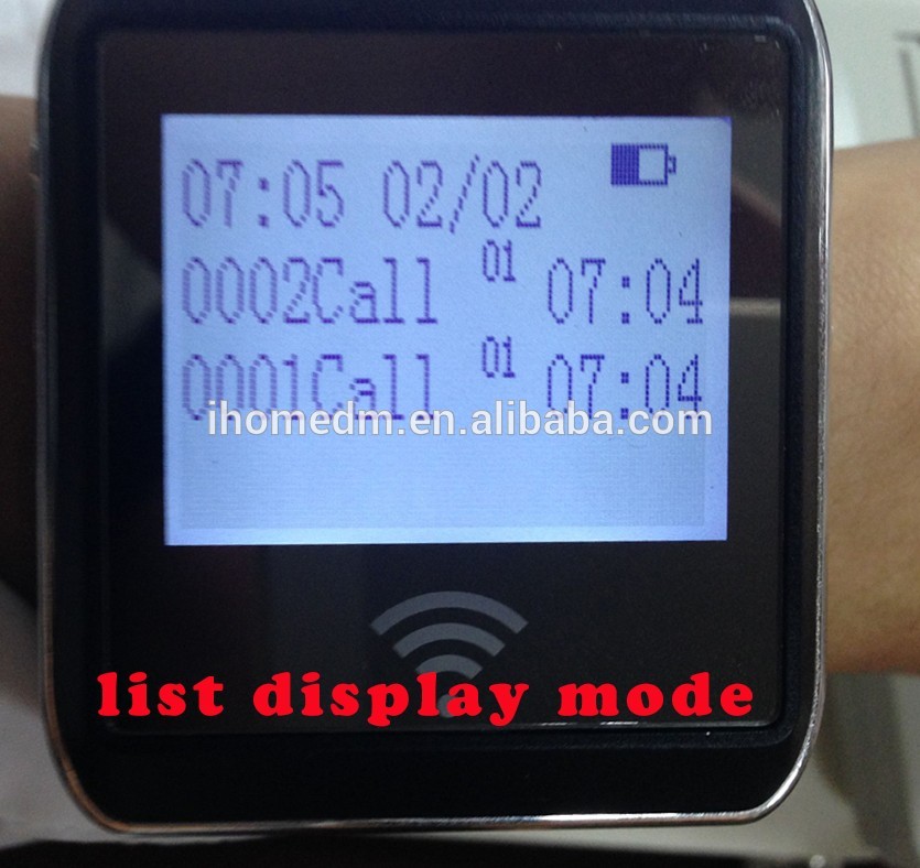 China supply wireless call button watch pager system
