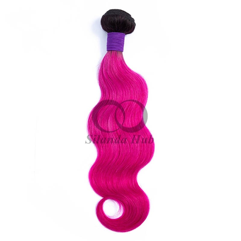 #T1B/Pink Straight Remy Human Hair Bundles Sew In Weave Bundles Brazilian Bundle Deals