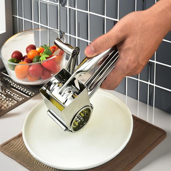 Stainless Steel Rotary Grater 4 Swappable Drums for Cutting of Vegetables and