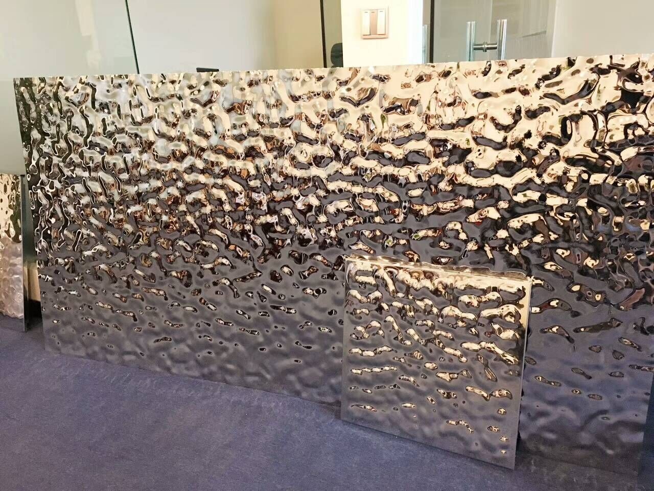 2019 Hot Sale 304 Water Ripple Finish Stamp Punch Stainless Steel Sheet From Foshan Factory