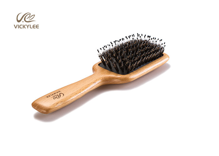 Boar Bristle Wooden Handle 9.28 Inch Paddle Brush