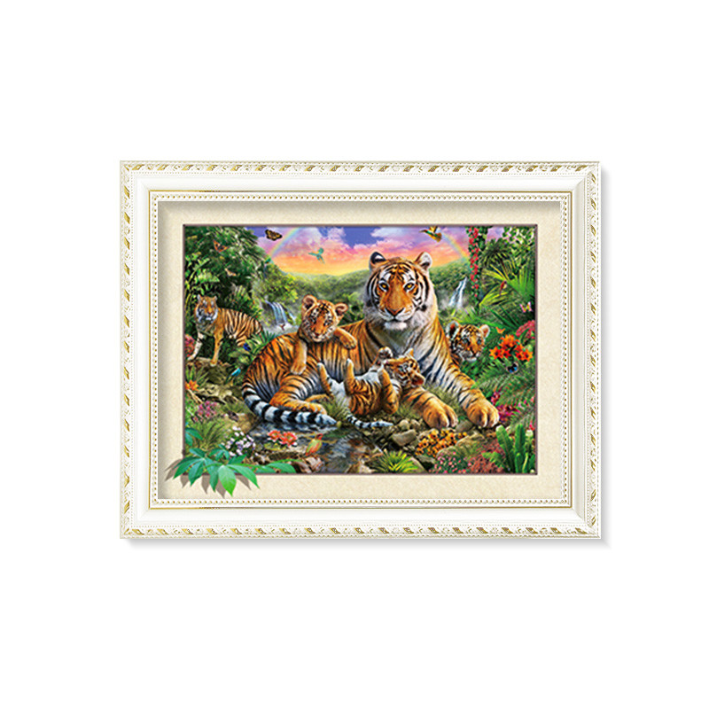 Amazing 5D 30*40CM Lenticular Picture With PS Frame / 3D Animal Images