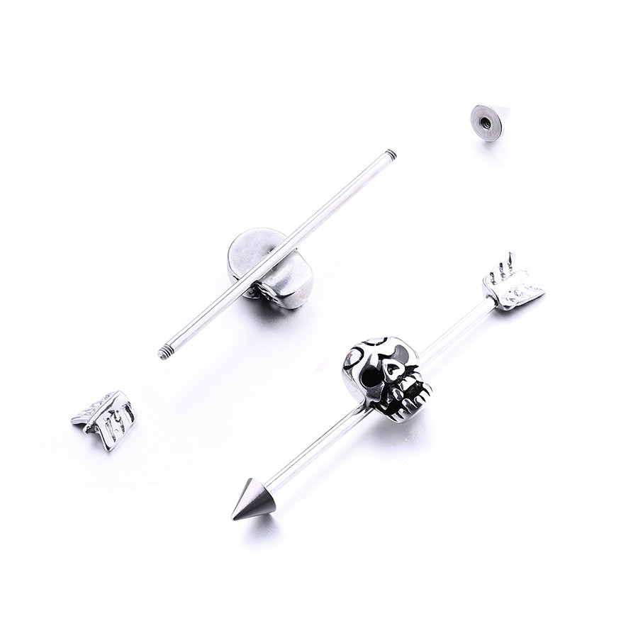 Hot Sale Skull Industrial Piercing Industrial Barbell Body Piercing Jewelry