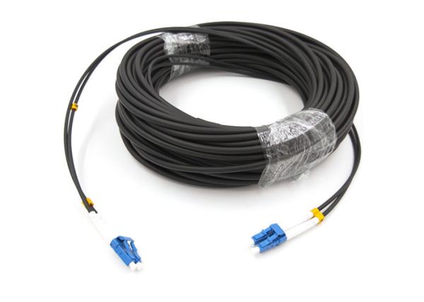 Cheap 4 Core G652D G657A 4.8mm Fiber Optic Armored Cable With LC UPC Connector for sale