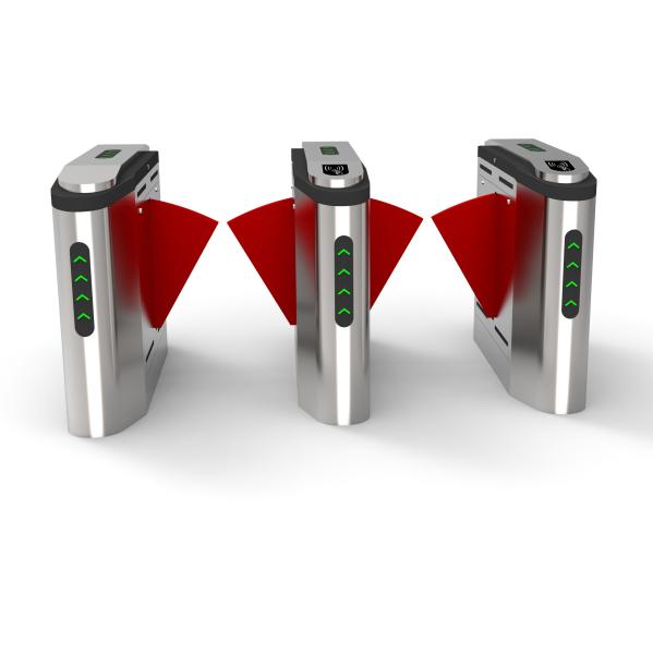 Rs485 Flap Barrier Turnstile Face / Fingerprint / Rfid Card Reader Support