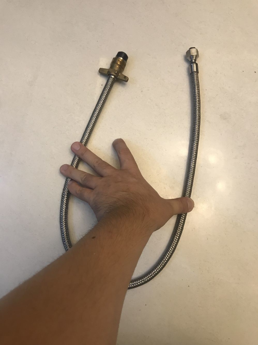 Gas tube 304 accordion pipe bellows separator three way cock tube tap