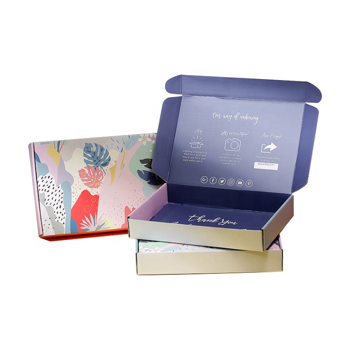 Custom logo color printing corrugated box packaging performance is stable and foldable