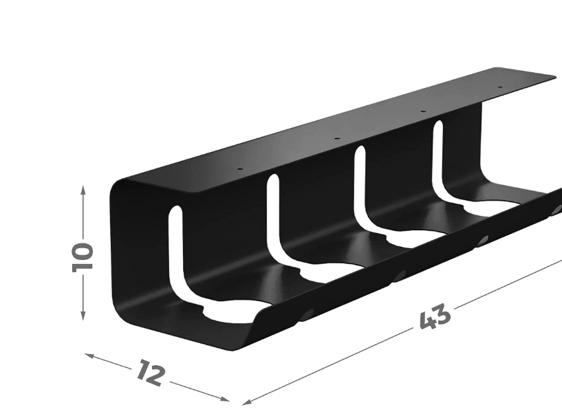 Office Under Desk Cable Management Organizer 1mm Thickness Customized Logo Acceptable