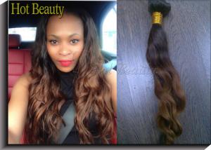Quality 1b# Colored Human Hair Extensions / Ombre Curly Human Hair Weave wholesale