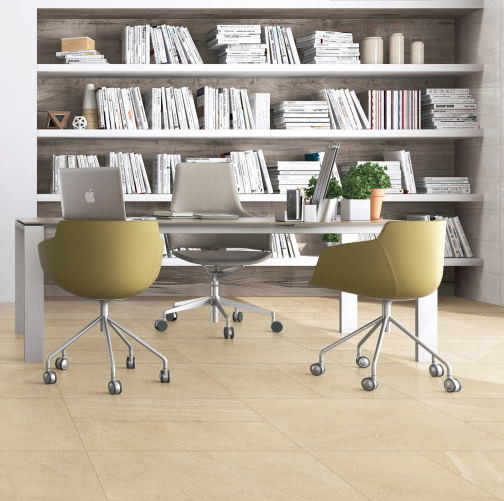 Cement Surface Effect Matt Porcelain Floor Tiles , Living Room Wave Pattern Ceramic Tile