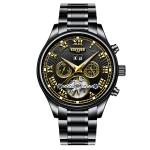 KINYUED Brand Two-Tone Gold Silver Case Solid Stainless Steel Strap Waterproof