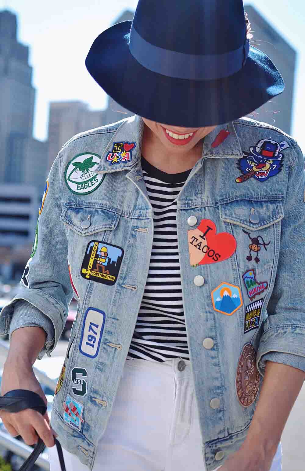 Sequins Applique Embroidered Biker Patches Laser Cut Border Iron On Velcro Backing