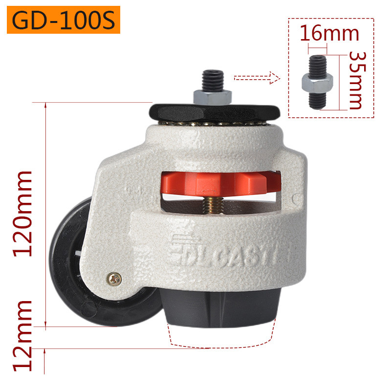 EDL 50kg-1000 Kg Caster Wheels , Threaded Leveling Castor Wheels GD Series GDS