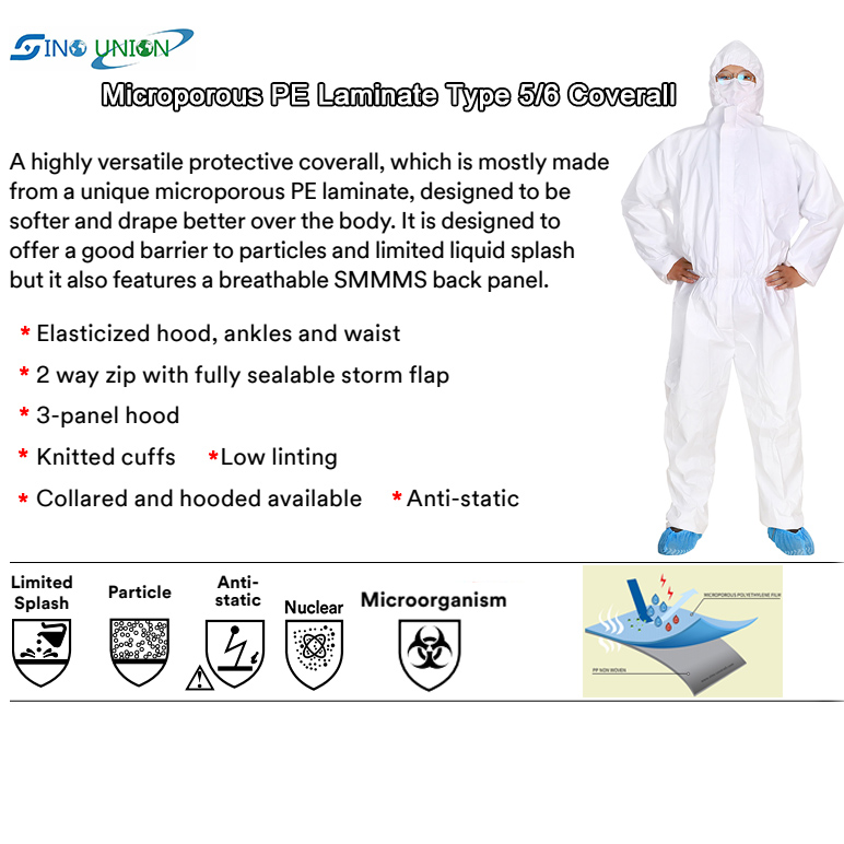 Non Woven Health Medical Clothing Disposable Coveralls With Hood