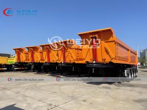 Quality Jost 4 Axle Rear Tipping Dump Truck Trailer 50t 60tons Mine Sand Stone Gravel Loading wholesale